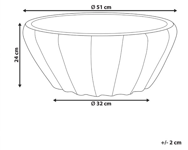 Växtkruka Blå Oval Terrakotta ⌀ 51 cm Utomhus Inomhus Planteringskärl Traditionell Stil Trädgård Vardagsrum Tillbehör Beliani