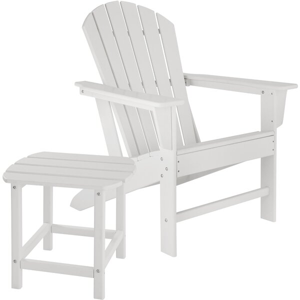 Tectake 404618 trädgårdsstol med bord - vit/vit