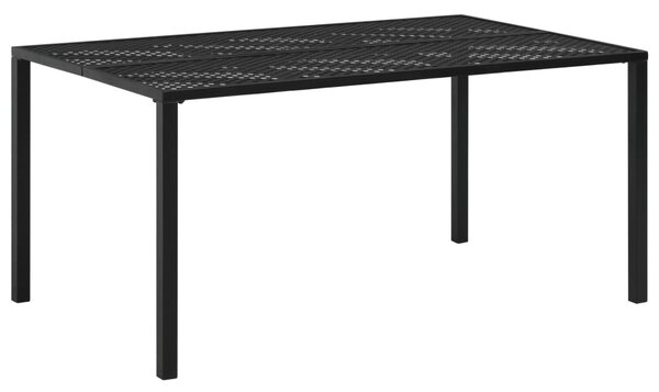 Trädgårdsbord svart 150x90x72 cm stål