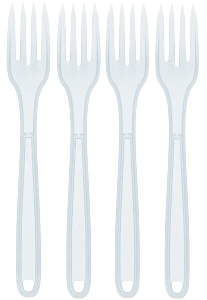Bestick i ECO-plast, 4-pack Gaffel Klar