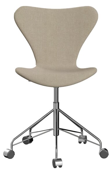 Fritz Hansen - 3117 Sjuan - Helklädd, Tyg, Hallingdal 200 - Kontorsstolar - Arne Jacobsen - Beige