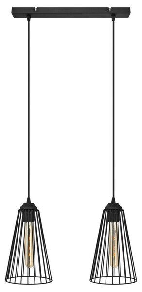 Ljuskrona med textilsladd TORRI 2xE27/15W/230V svart