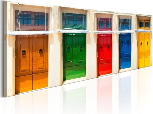 Canvas Tavla - Colourful Doors - 120x40