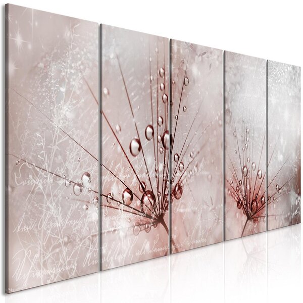 Canvas Tavla - Wet Dandelions (5 delar) Narrow - 200x80