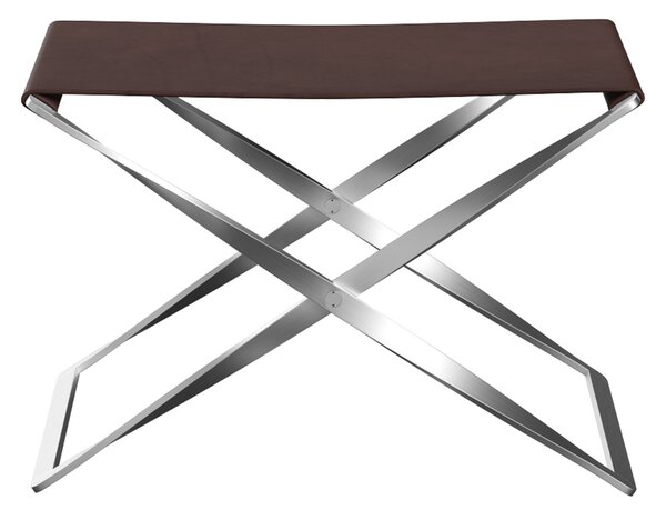 Fritz Hansen - PK91, Läder, Embrace Chocolate - Fotpallar - Poul Kjærholm - Brun - Metall