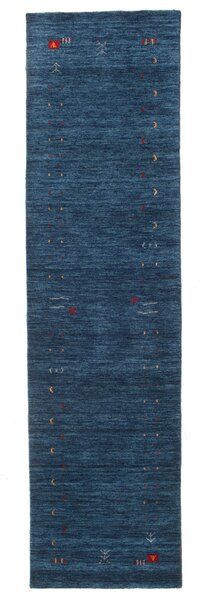 Gabbeh Loom Frame Matta - Mörkblå 80x300