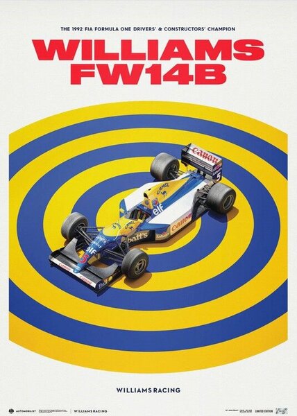 Konsttryck Williams Racing - FW14B - F1® World Drivers' Champion - 1992, Automobilist