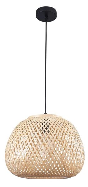 Ljuskrona med textilsladd ZANZIBAR 1xE27/20W/230V diameter 35 cm bambu