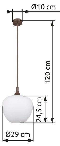 Globo 15548H1C - Ljuskrona med textilsladd MAXY 1xE27/60W/230V vit/brun