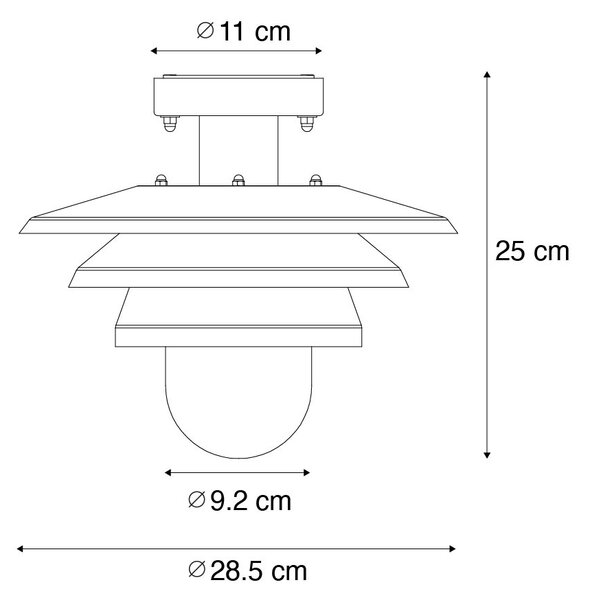 Design utomhustaklampa svart IP44 - Morty