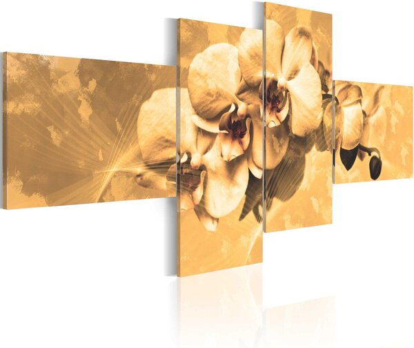 Canvas Tavla - Orkidéer i sepia - 200x90