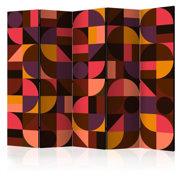 Rumsavdelare / Skärmvägg - Geometric Mosaic (Red) II - 225x172