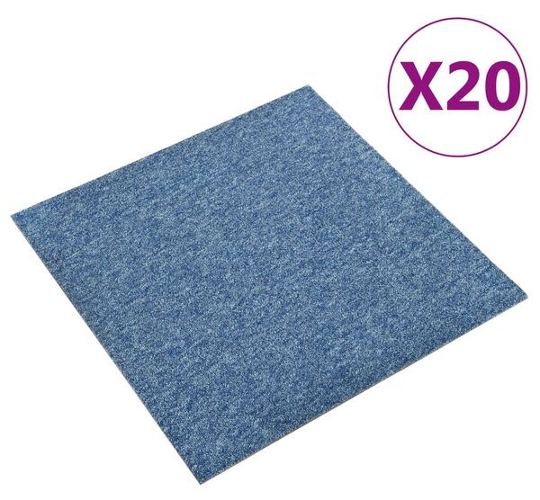 Textilplattor 20 st 5 m² 50x50 cm blå