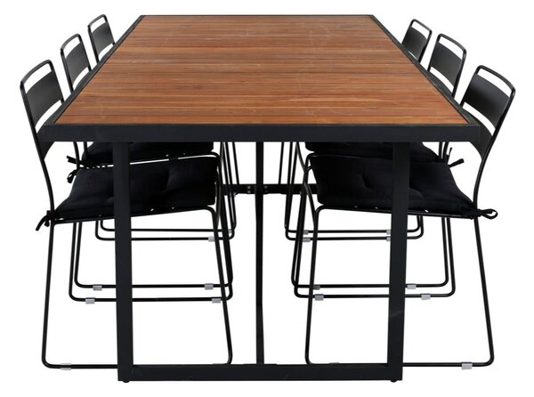 LINA KHUNG Matbord 200x100 cm + 6 stolar | Utemöbler