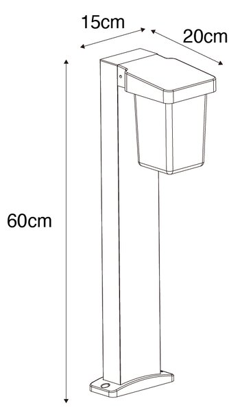 Modern stående utomhuslampa svart 60 cm IP54 - Chimay