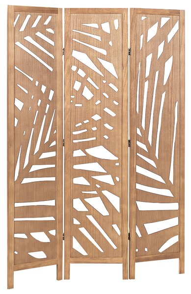 Rumsavdelare Naturligt Paulownia Trä MDF 3 Paneler Fällbar Dekorativ Skärm Partition Vardagsrum Sovrum Modern Design Beliani