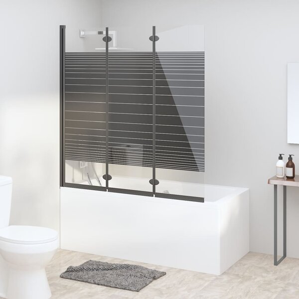 Vikbar duschvägg 3 paneler 130x130 cm ESG svart