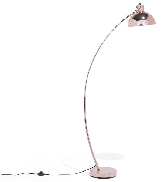 Koppar Golvlalmpa Metallram med Rörlig Lampskärm med Modern Belysning Beliani