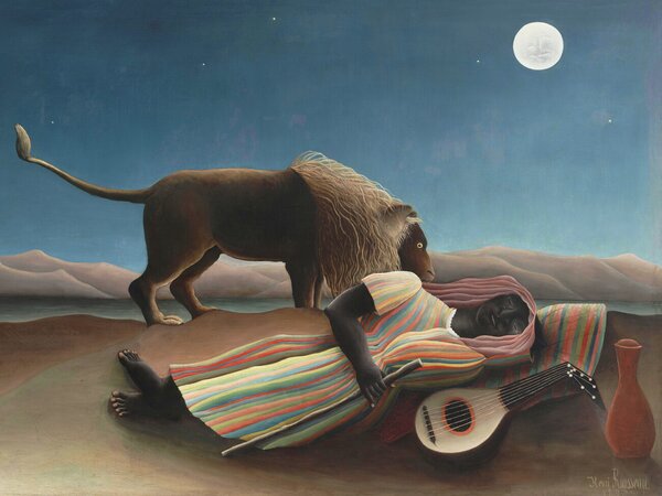 Konsttryck The Sleeping Gypsy - Henri Rousseau, (40 x 30 cm)