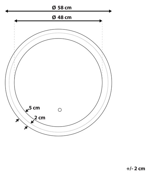 Väggspegel Rund 58 cm LED Lampor Anti Dimma System Badrum Accessoarer Dekorativ Beliani