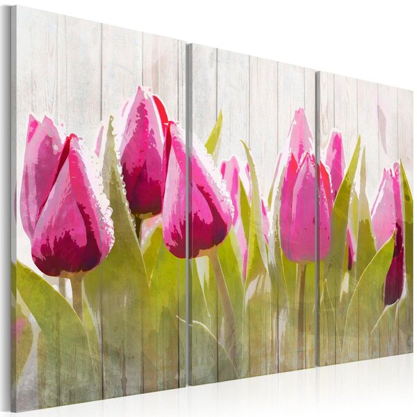 Canvas Tavla - Spring bouquet of tulips - 60x40