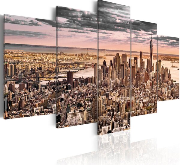 Canvas Tavla - New York City: Morning Sky - 100x50