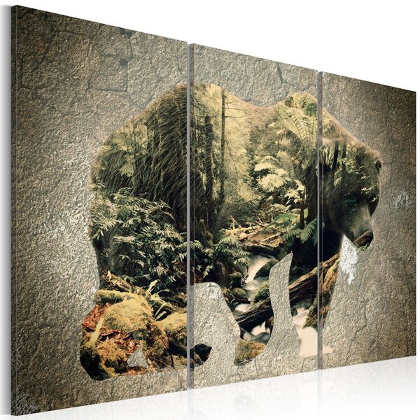 Canvas Tavla - The Bear in the Forest - 60x40