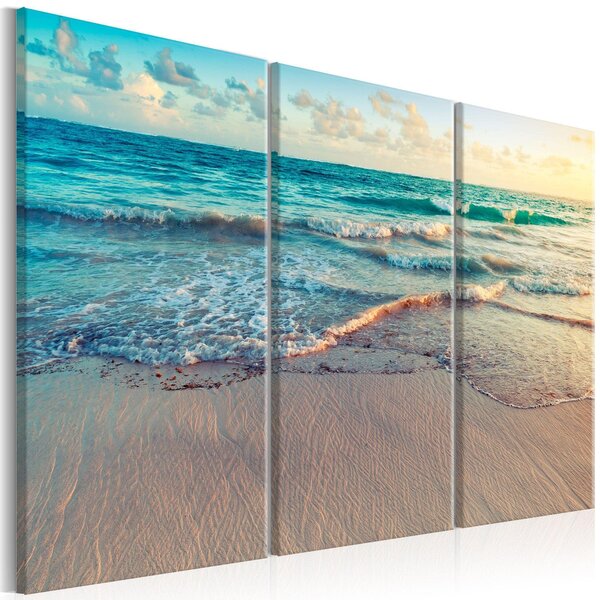 Canvas Tavla - Beach in Punta Cana (3 delar) - 90x60