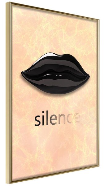 Inramad Poster / Tavla - Silent Lips - 20x30 Guldram