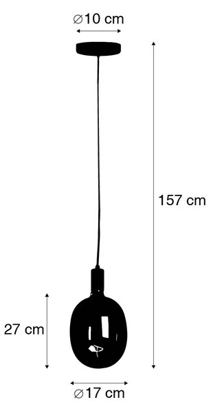 Industriell pendellampa svart inkl LED G170 dimbar - Facil