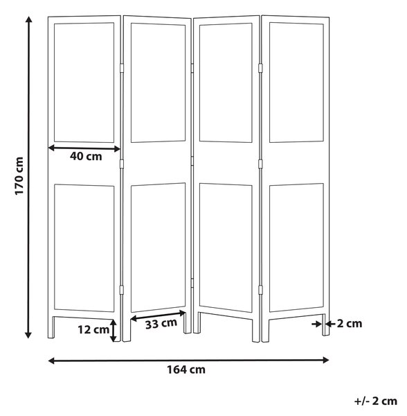 Rumsavdelare Ljust trä och brunt Paulownia trä Plywood 4 paneler Fällbar dekorativ skärm Partition Vardagsrum Sovrum Traditionell design Beliani