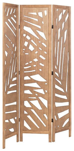 Rumsavdelare Naturligt Paulownia Trä MDF 3 Paneler Fällbar Dekorativ Skärm Partition Vardagsrum Sovrum Modern Design Beliani