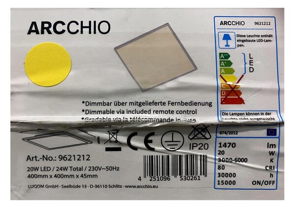 Arcchio - LED Dimbar taklampa PHILIA LED/20W/230V 3000-6000K + FK