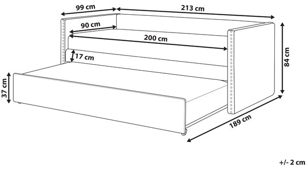 Dagbädd Beige Sammet 90 x 200 cm Enkelsäng Glamour Dekorativ Beliani