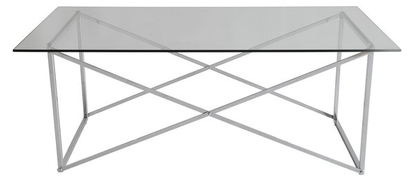 RGE Cross soffbord - glas/silverglas/metall, rektangulärt