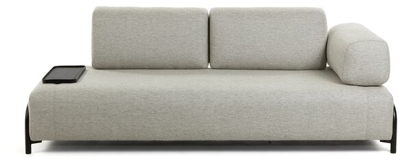 LAFORMA Compo 3-sits Soffa med Liten Bricka - Beige Tyg och Metall