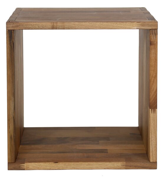 NOCNOI Puzzle fyrkantig bokhylla, med 1 fack - massivt oljat valnötsträ, för vägg/golv