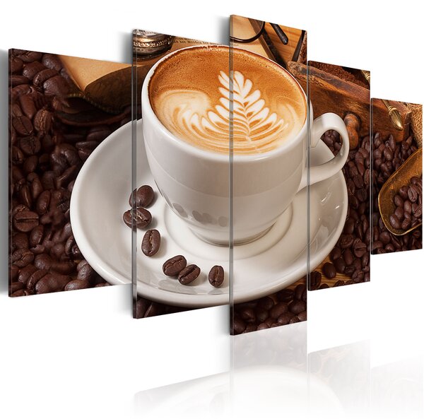 ARTGEIST Coffee in the morning - Bild på en kopp kaffe tryckt på duk - Flera storlekar 100x50