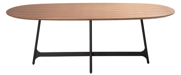 DAN-FORM Ooid matbord, ovalt - brunt valnötsfaner och svart stål