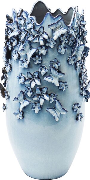 KARE DESIGN Butterflies Vas - Ljusblå Stengods