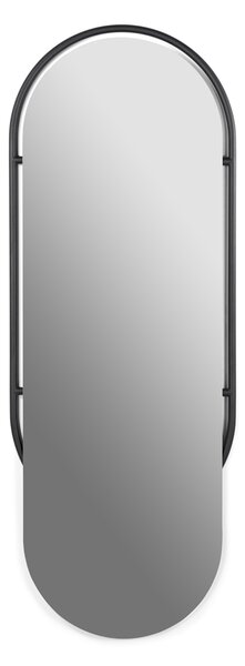 TORNA DESIGN Sfera väggspegel, oval - spegelglas och svart stål