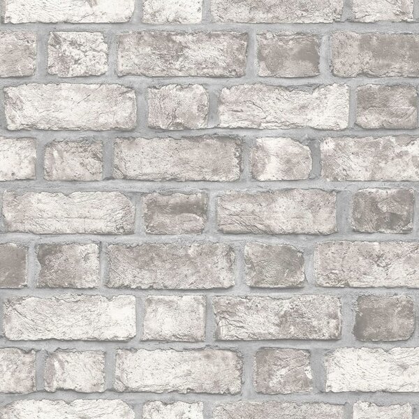 Noordwand Homestyle Tapet Brick Wall grå och benvit