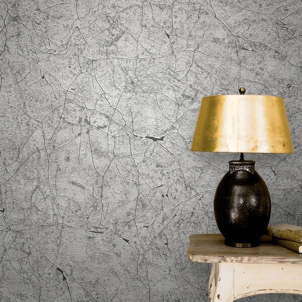 Noordwand Tapet Vintage Deluxe Stucco Crackle metallic grå