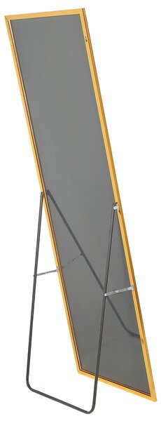 Golvspegel Guld Aluminiumram 50 x 156 cm med Stativ Modern Design Inramad Helkropps Beliani