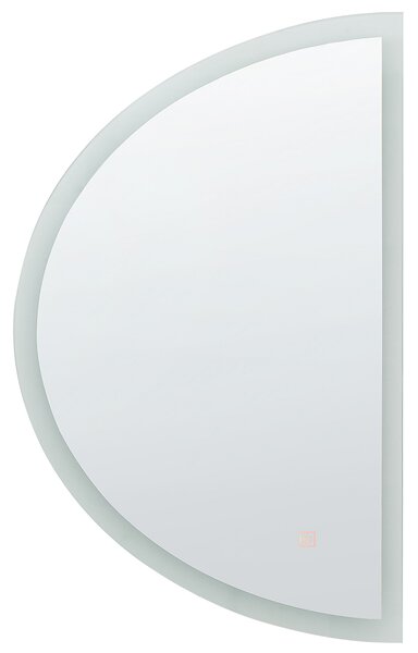 Upphängd LED-spegel ø 80 cm Halvrund Modern Nutida Badrumsspegel Sminkspegel Väggmonterad Sovrum Beliani