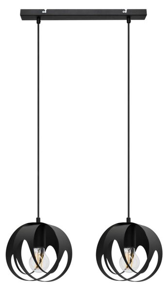 Ljuskrona med upphängningsrem MOONLIGHT 2xE27/60W/230V svart