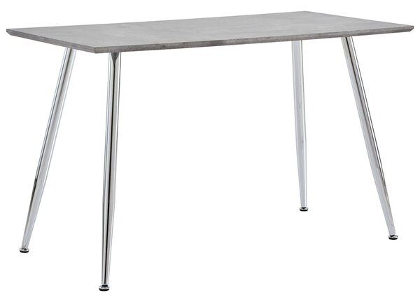 Matbord betong och silver 120x60x74 cm MDF