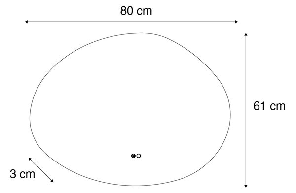 Badspegel 80 cm med LED och avfrostningsfunktion - Biba