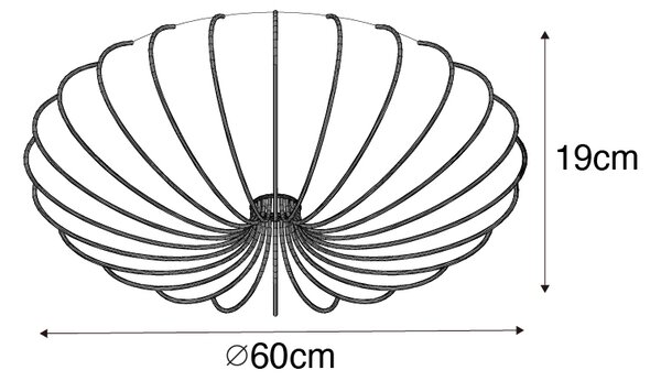 Design taklampa vit siden 60 cm 5-ljus - Plus