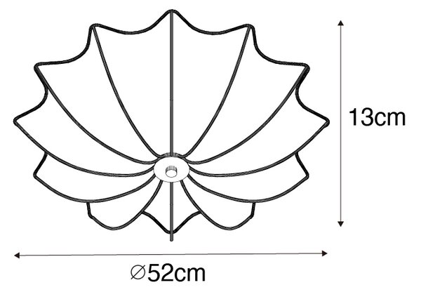 Design taklampa vit siden 52 cm 3-ljus - Plus